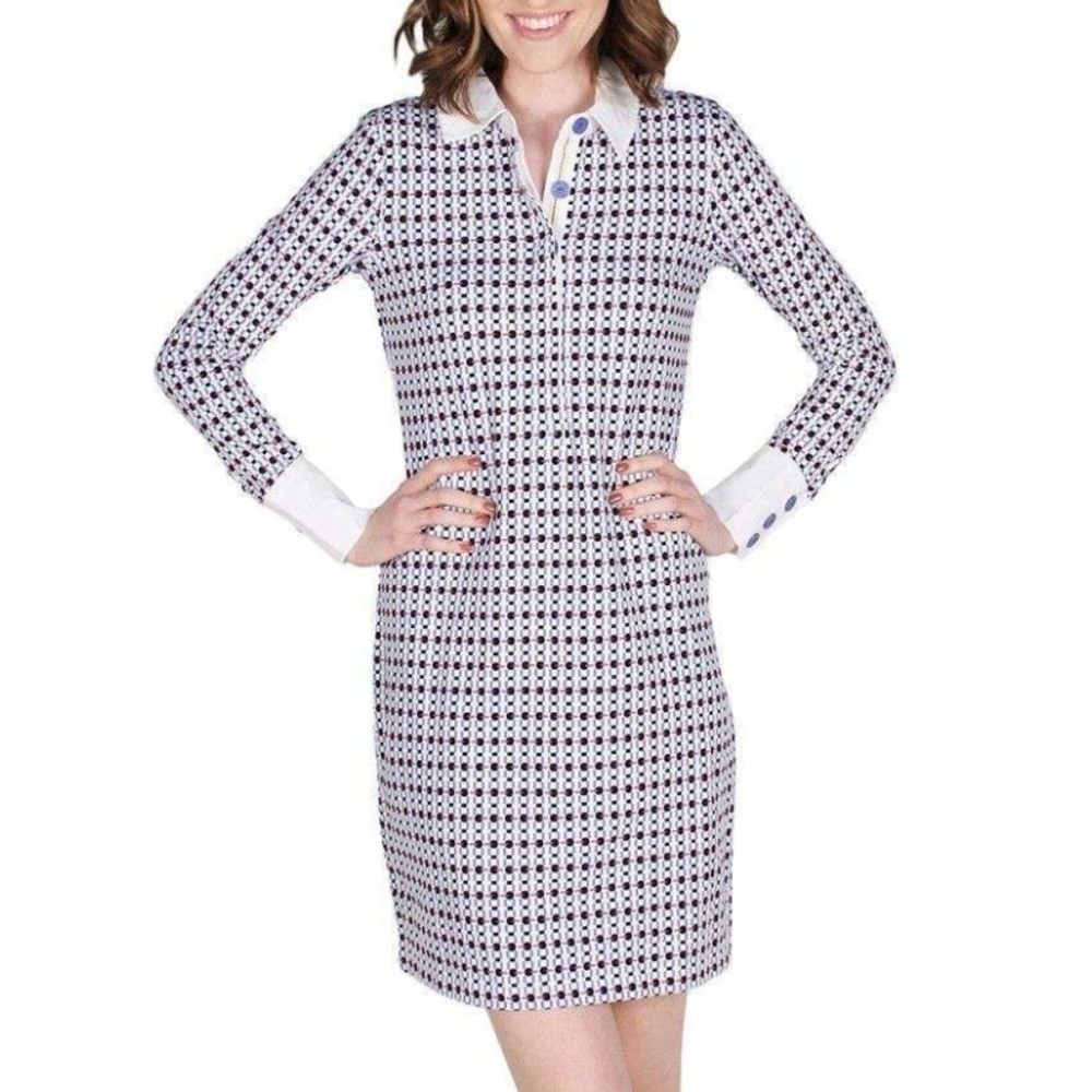 Dixi Cup Polo Dress in Blue by Tyler Boe
